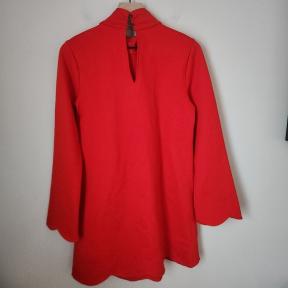 NWT Anthropologie | Maeve Neck Tie Shift Mini Holiday Dress in Red - Size S - Picture 6 of 12
